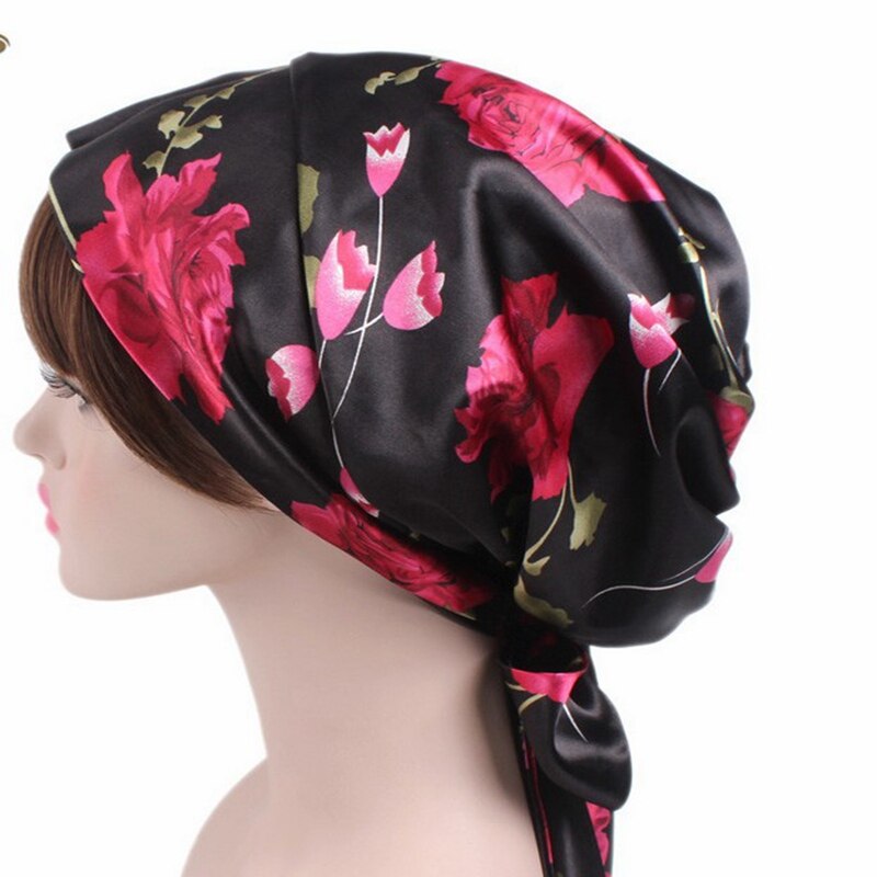 doux soie femmes nuit sommeil coiffe de tête serviette de douche chapeau réglable dames cheveux longs soins Bonnet Scraf Satin chapeau accessoires