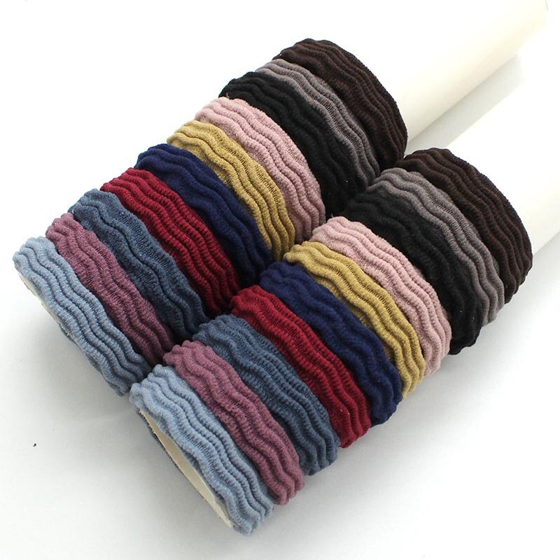 20 piezas audaz de jacquard elástica toalla anillo de banda de goma anillo pelo Pelo sin costuras durable de cabello accesorios para el cabello, cuerda: 4