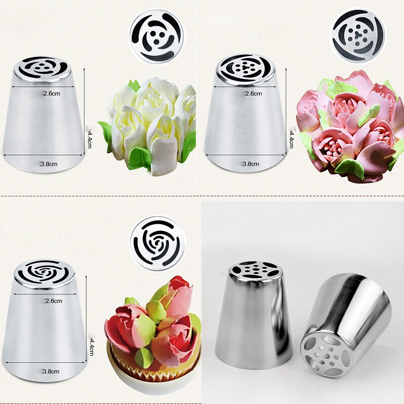 8 stk/set Rvs Russische Tulp Icing Piping Nozzles Pastry Decoratie Tips Cake Decoratie Rose Taart Tools