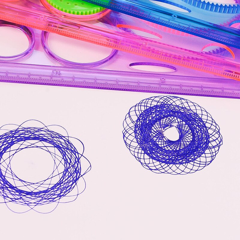 Schilderen Multifunctionele Interessante Puzzel Spirograph Kinderen Tekening Plastic Heerser Kan Verbeteren Start Werkvermogen