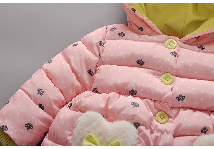 Manteau pour bébé fille, imprimé floral, capuche épaisse, veste pour bébé, automne hiver, 8BB010