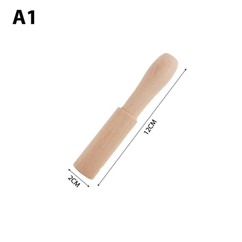 1Pc Tibetaanse Klankschaal Lederen Stok Houten Handvat Handgemaakte Tibetaanse Boeddhistische Meditatie Klankschaal Lederen Mallet: A1