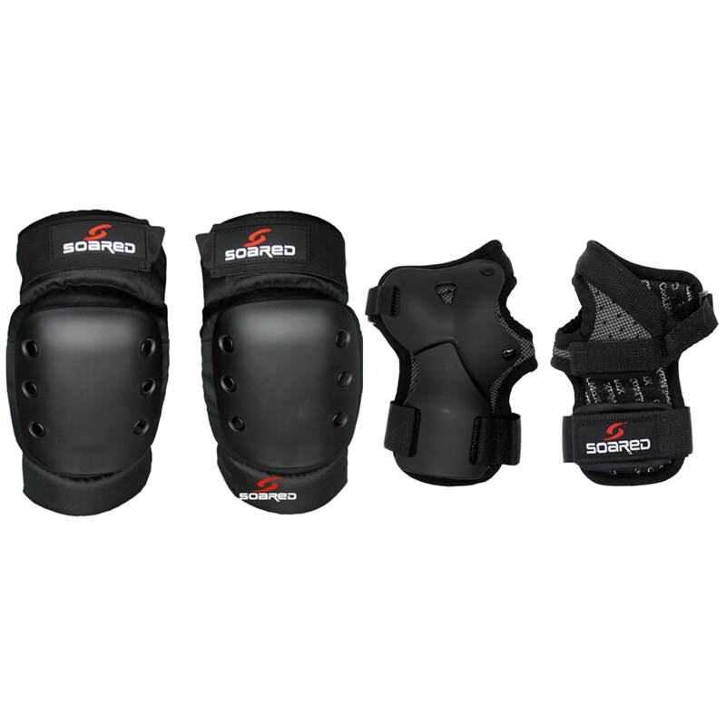 SOARED Thicken Ski Snowboard Roller Skating Thicken Knee Protector Brace Pad Black L & Skiing Armfuls Wrist Support: Default Title