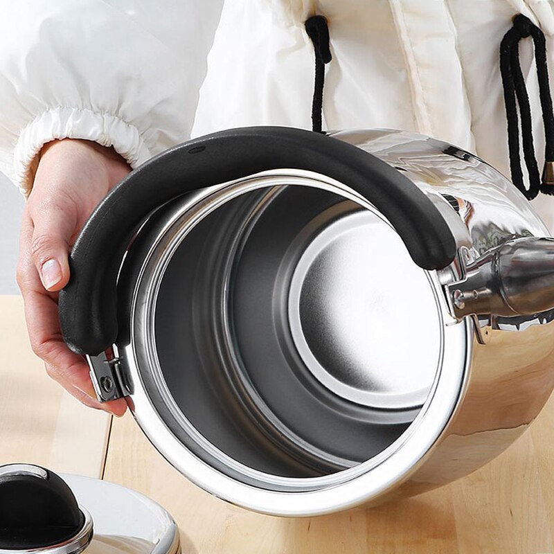 Stainless Steel Teapot Pot Silver Metal Kettle Loose Tea Maker Infuser Tea Kettle Pot with Removable Tea Strainer Tool