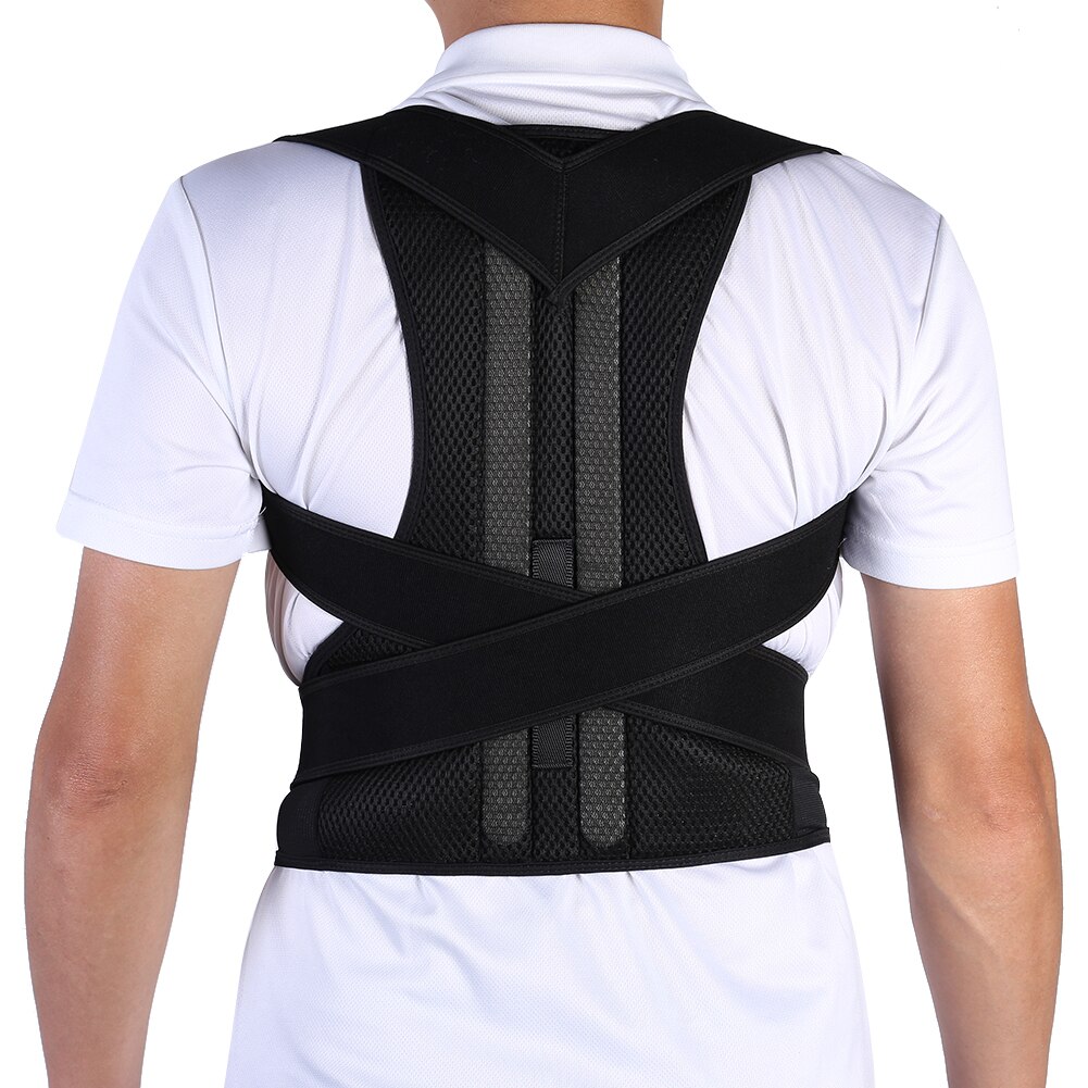Justerbar mænd kvinder kropsholdning ryg ryg støtte rem bøjle skulder ryg ryg støtte lændestilling ortopædisk bælte s-xxl