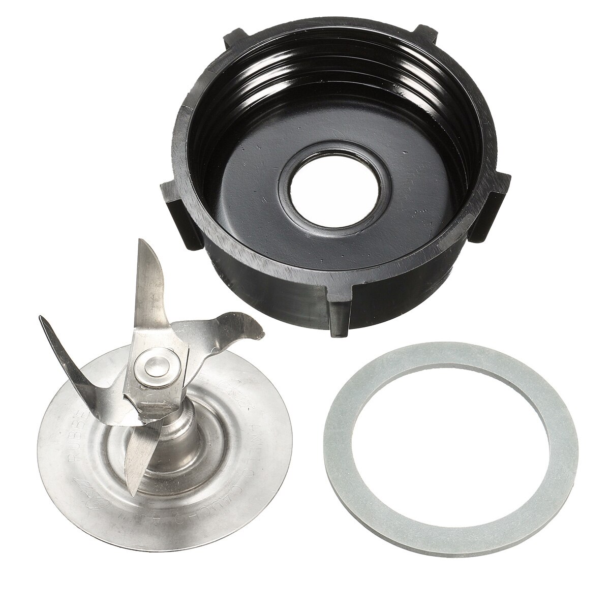 Durable 3PCS/1SET Stainless Steel Silver Black Blade+Sealing Ring Gasket+Base Bottom Cap 6 Point Blade For Oster Blender
