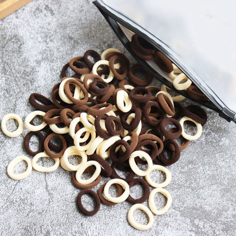 50/100 Uds. Bandas elásticas para el cabello para niños, banda de goma para niñas, lazos para el cabello de nailon, diadema, accesorios para el cabello para bebés: XXS / Rosa