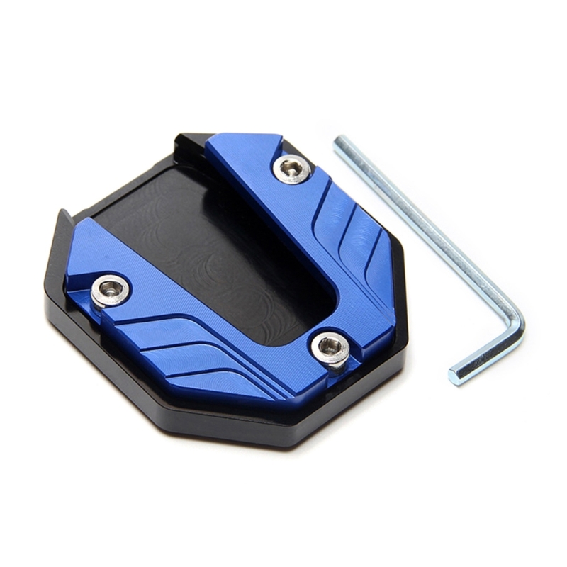 Extensor de pie de pata de cabra para motocicleta, almohadilla de extensión, placa de soporte, Base agrandada antideslizante: Azul