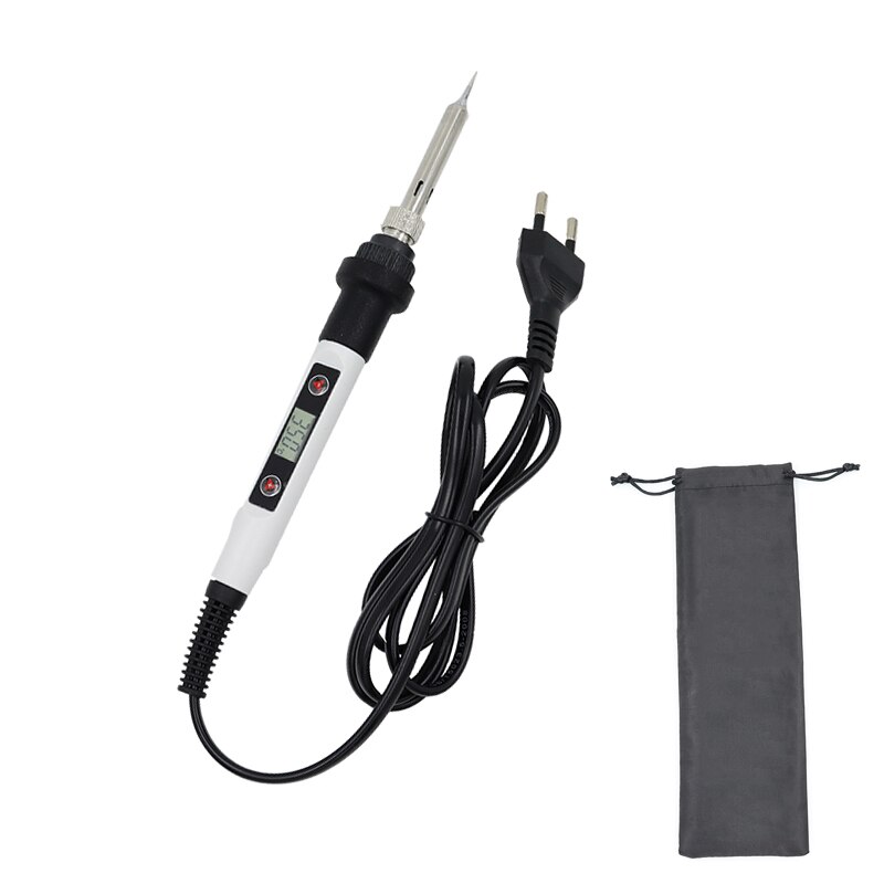 110V electric soldering iron set digital intelligent display temperature adjustable 60W rapid heating 220V welding torch: White / EU