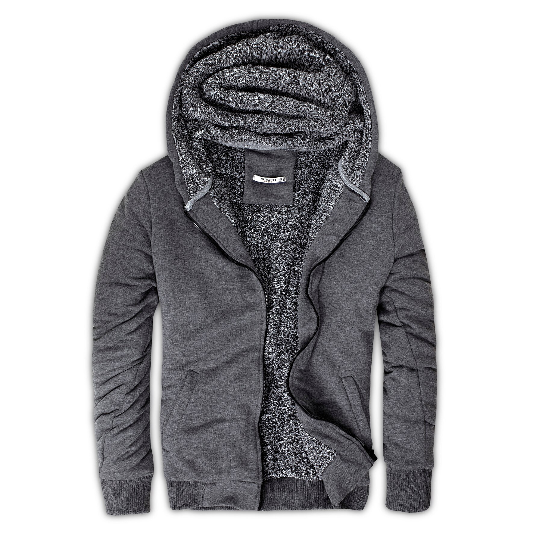 Buratti hettegenser slank passe erkek svette 575708: Antrasitt / Xl