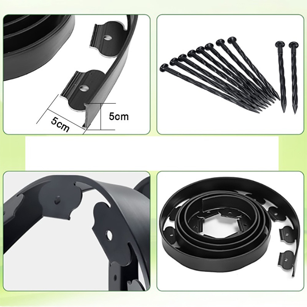 10M Flexible Lawn Edging Kit with 30Pcs Stakes Plastic Edging Border No Dig Garden Border Edging for Garden Flower Beds and Lawn
