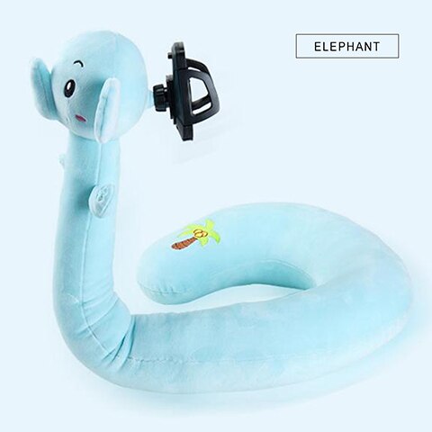 2-in-1 U-Förmigen Hals Kissen Mit Schwanenhals Tablette Telefon Halfter, PP Schaum Nickerchen Kissen mit flexibel Telefon Lesen Halfter,: Himmel Blau