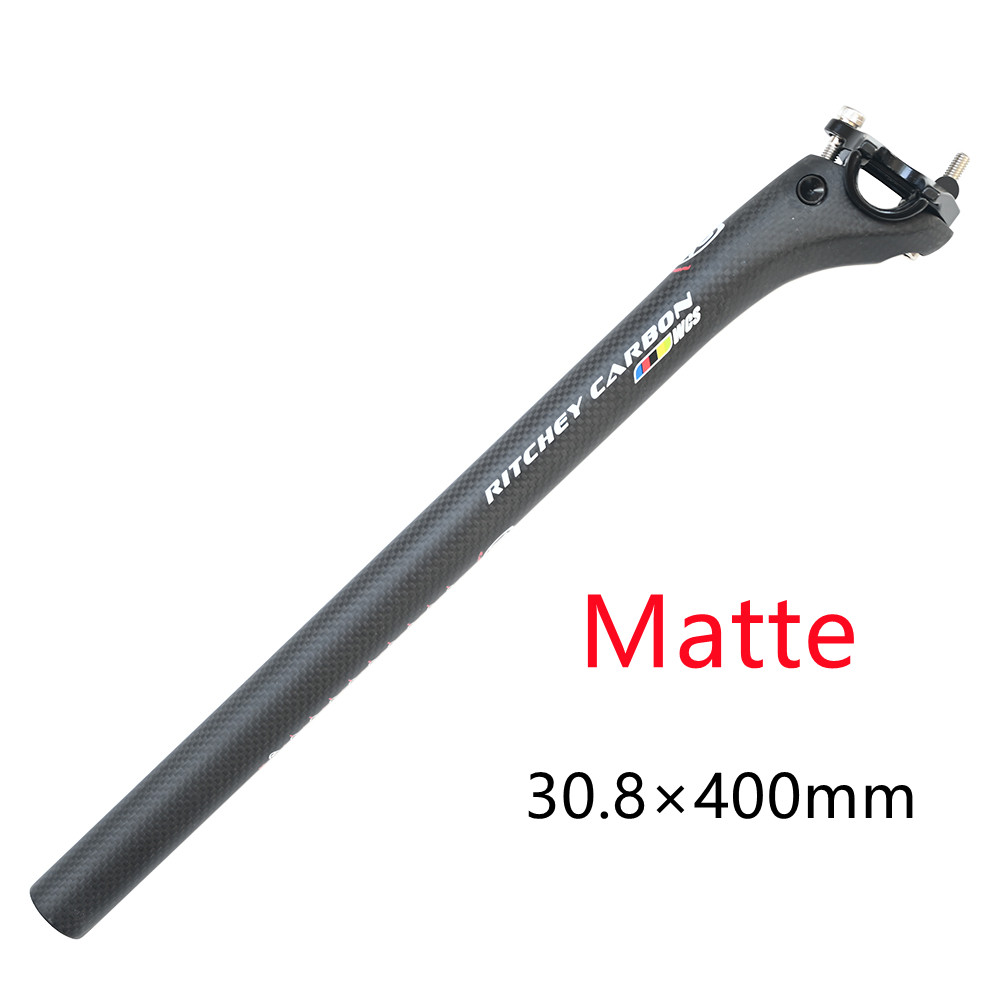 Tija de sillín de carbono 27,2/30,8/31,6mm mate/brillo 3k fibra de carbono MTB/bicicletas de carretera tija de sillín de fibra de carbono tubo de asiento ligero 350/400mm: Borgoña