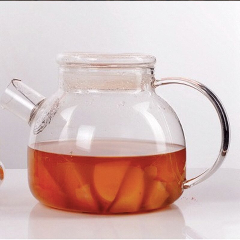 1L/1.8L Big Transparent Borosilicate Glass cup Teapot Heat-Resistant Large Clear Pot Flower Tea Set Puer Kettle Office Home Tool: 1L G