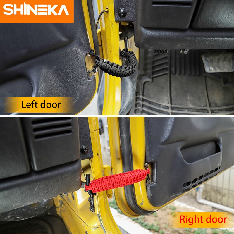 Tensioning Belts For Jeep Wrangler TJ 1997-2006 Front &amp; Rear Door Adjustable Restriction Protection Rope Strap For Jeep Wrangler
