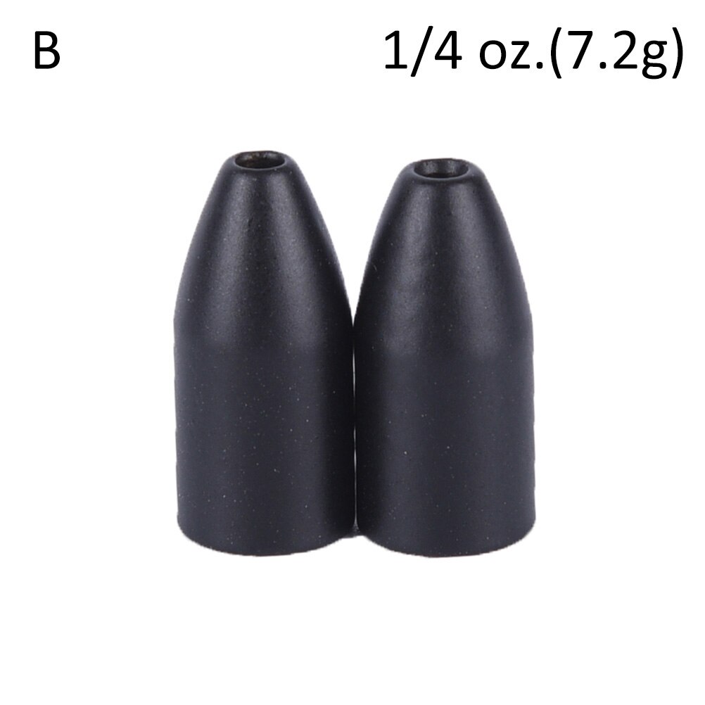 2Pcs 5 Stijl Vissen Sinker Tungsten Bullet Worm Gewicht Flippen Gewicht Vissen Lokken Accessoire S Vissen Accessoire: B