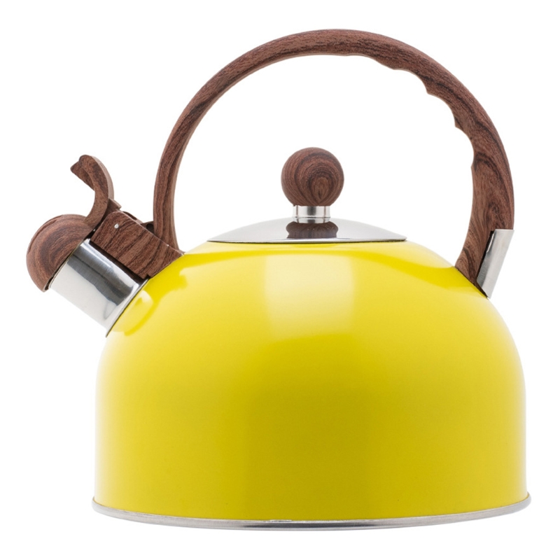 2.5 L Rvs Waterkoker Geel Whistling Kookplaat Theepot Waterketel Met Ergonomische Handvat Water Pot: Default Title