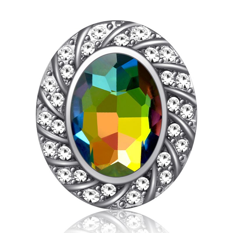 Mooie strass ovaal 20mm drukknopen passen op 18mm drukknopen armband drukknopen sieraden: Kz3506- meerdere