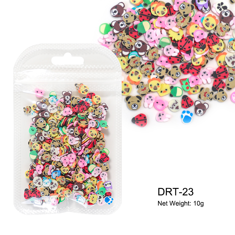 10 g/zak Fruit Plakjes Nail Art Decoraties Kerst Kerstman Bloemen 3D Polymeer Pailletten Klei Stickers DIY Nagels Accessoires: Ivoor