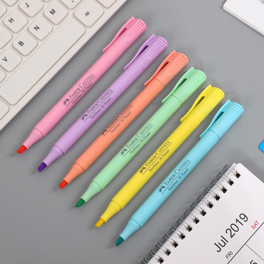 1pc Faber Castell Highlighter Textliner Pen Water-based Fluorescent Pigment Ink Marker Bullet Joural Marker Stationery