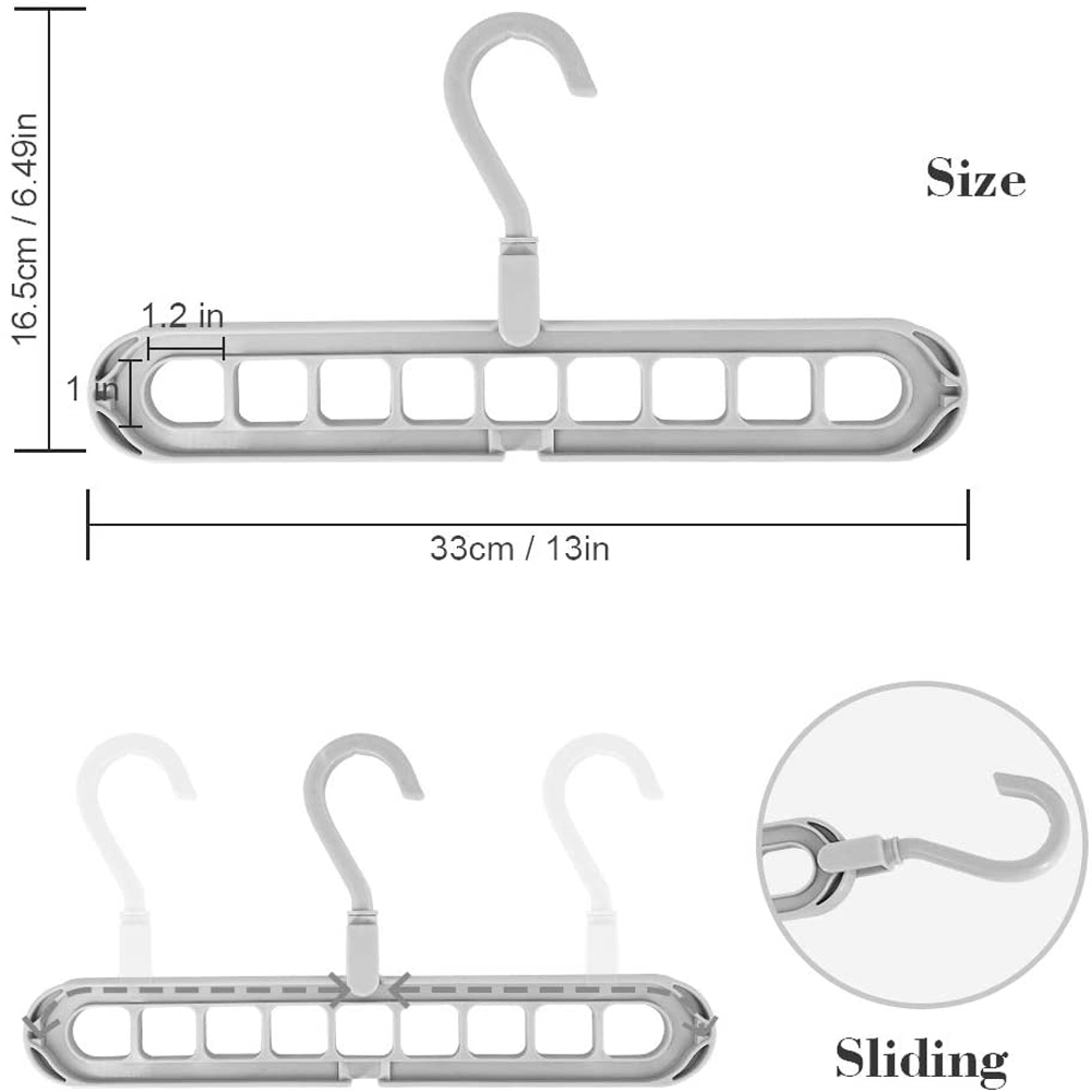 5/10Stck multifunktion Ale faltbare Wäsche ständer Schal 9 Löcher Schrank Organizer KleiderbüGel kreative Kunststoff Lagerung rotierend
