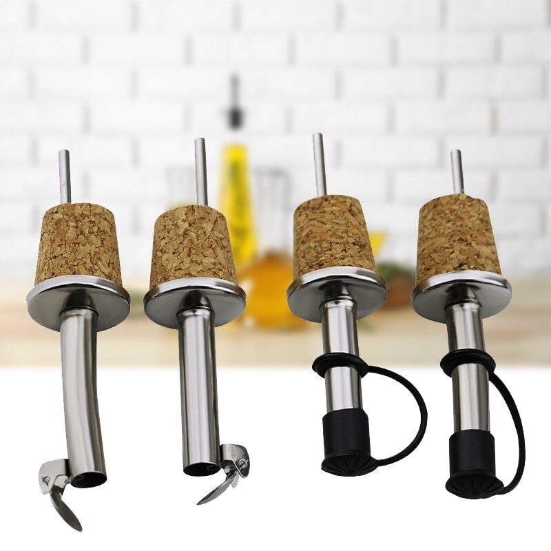 Stainless Steel Wine Pourer Dispenser Bottle Caps Liquor Spirit Free Flow Spout Stopper Kitchen Bar Tool Family Bar Preservation