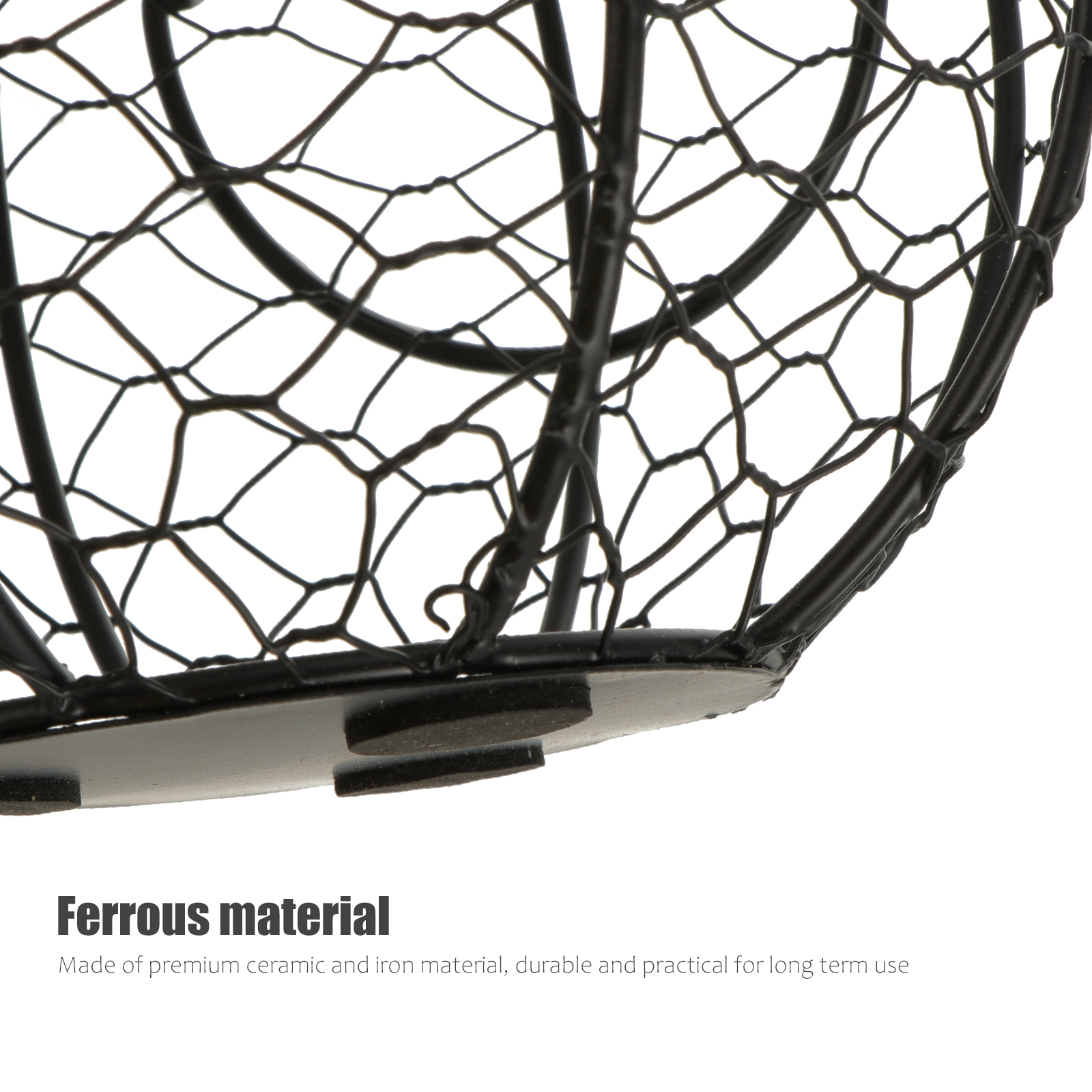 Chicken Shape Ceramic Chicken Shaped Lid with Round Wire Basket Base and Handles Egg Holder Home Storage Basket Holder