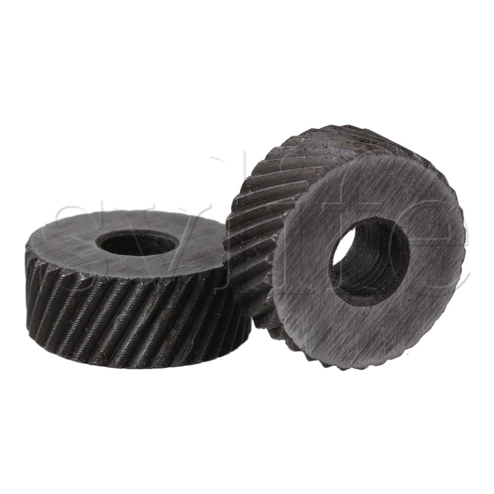2PCS 1.5mm Pitch Diagonal Coarse 19mm OD Knurling Wheel Roller Tool Steel