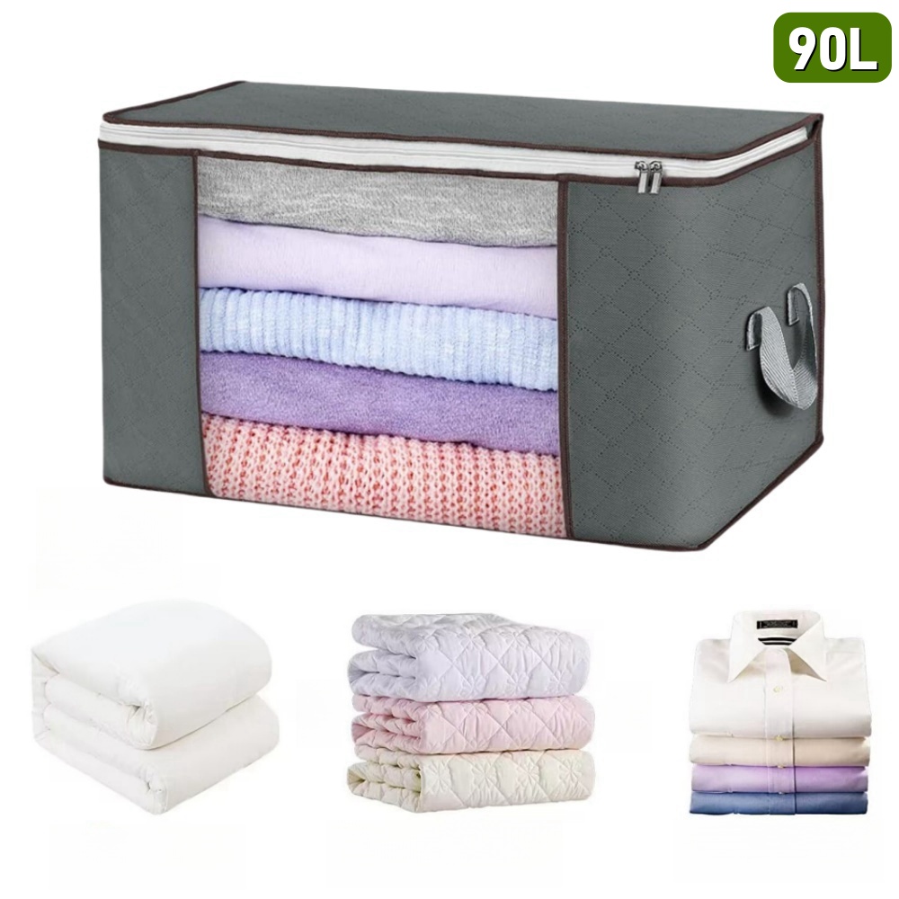 Storage Box Closet Organizer ,Clothes Storage Bins with PVC Window for Clothes, Comforters, Blankets, Bedding