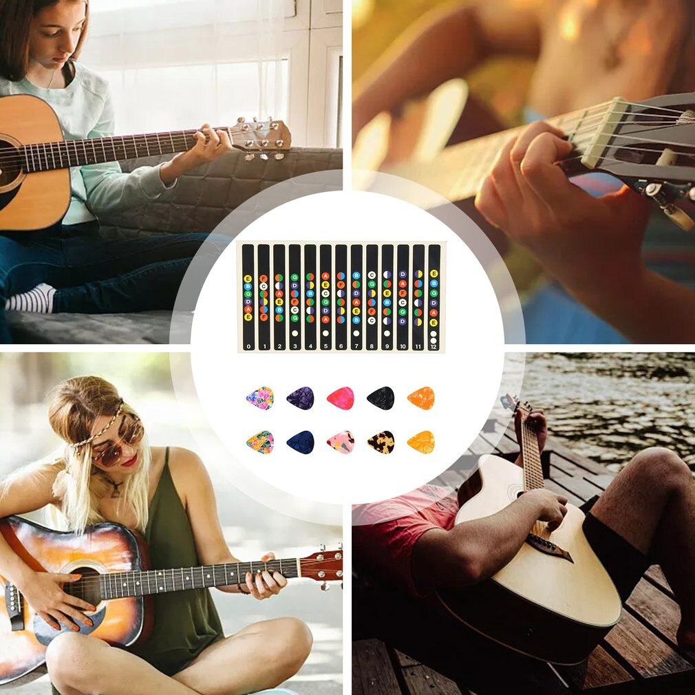 Autocollants pour guitare électrique, Set de notes, accessoires pour Instrument de musique