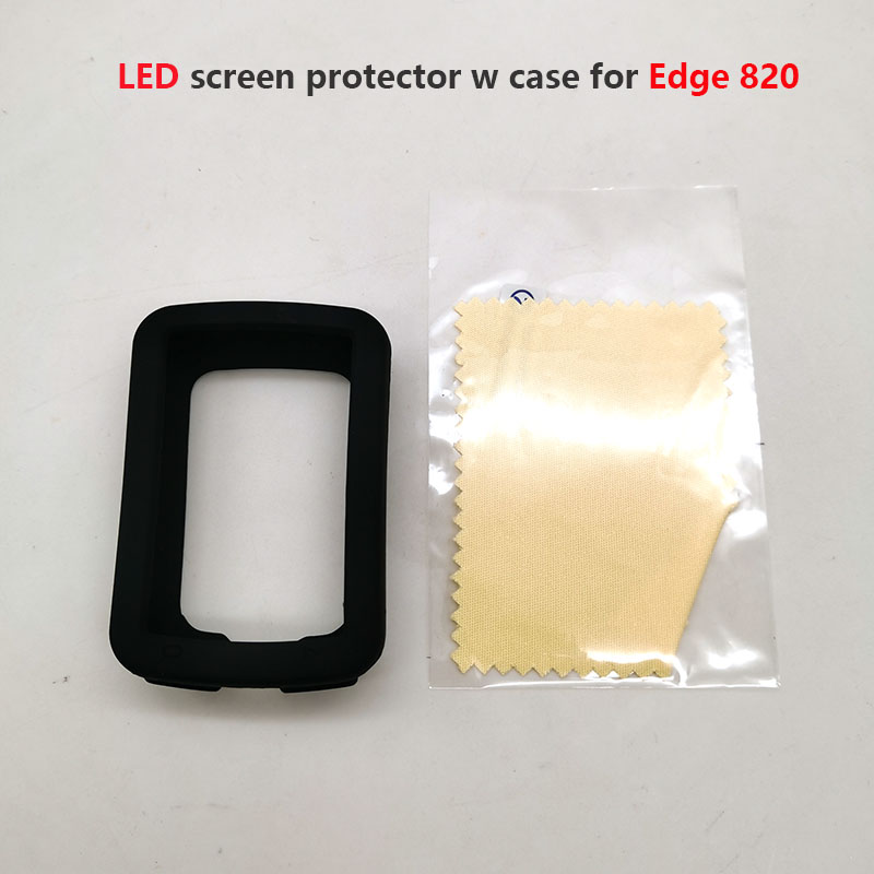 Gel Edge 820 – boîtier de protection en caoutchouc pour vélo, GPS, ordinateur, avec Film de protection d&#39;écran, pour Garmin Edge 820: Black LED