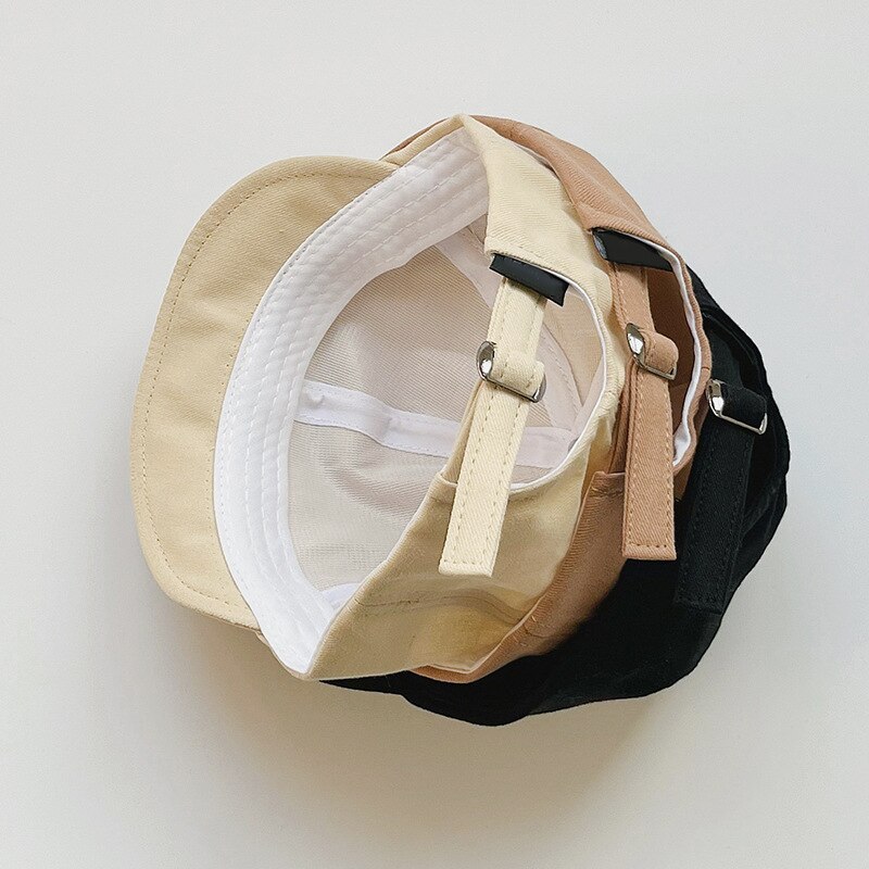 Forår sommer baby hat ensfarvet baby pige dreng solhat justerbar børn baseball kasket blød bomuld børn fisherman bucket cap