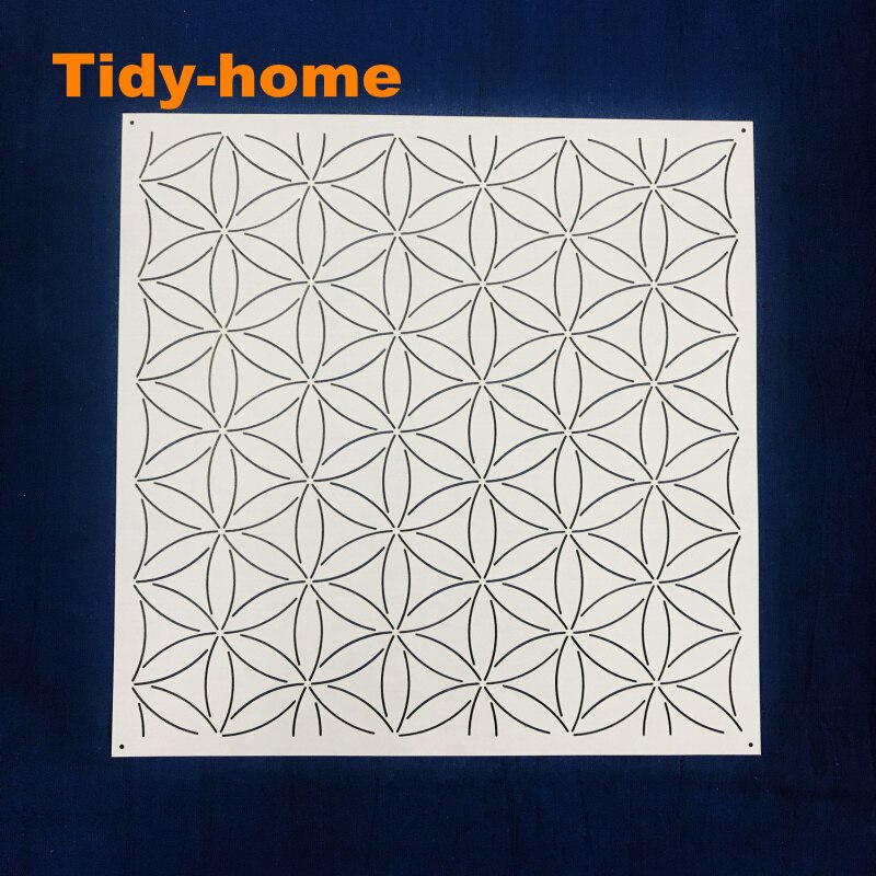 Very Big Size 32*32cm Flower Pattern Sashiko Template Sashiko Stencil Quilting Template For Pillow: Flower of life