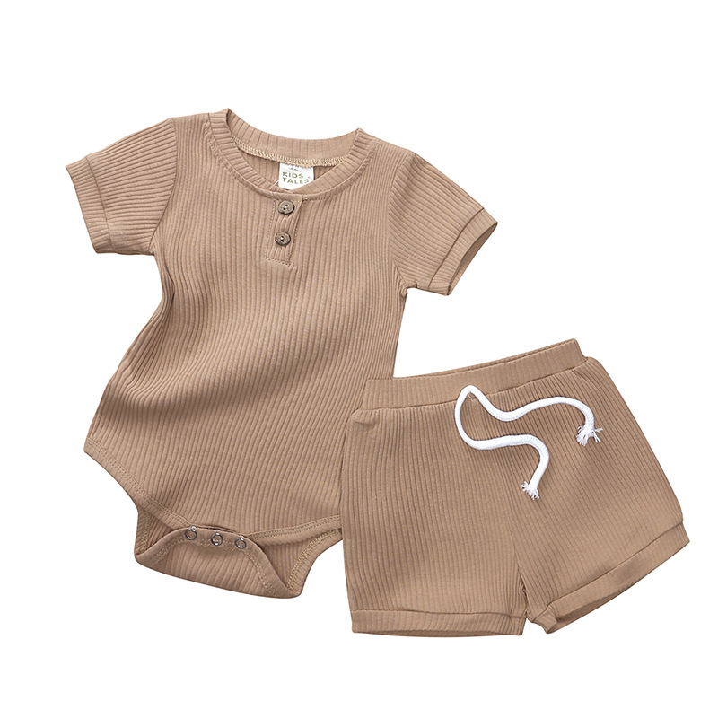 Pigiama in cotone per bambini Set per bambini abbigliamento estivo per bambini per ragazzi abiti tute per neonati pantaloncini pigiami pigiama neonato: B / 0-3M