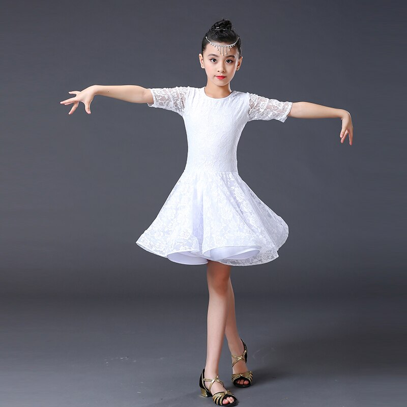 Girls Latin dancing dress Kids Ballroom Salsa Dance wear clothing Children's Competitions Latin Stage wear clothes: 140cm