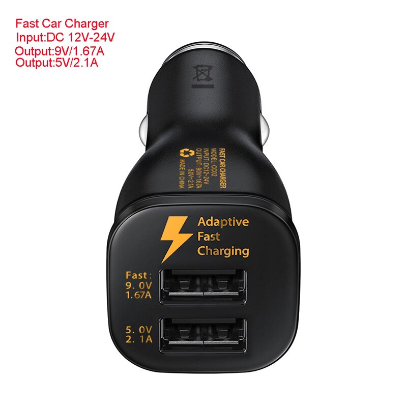 Snel Opladen 5V 9V Dual Usb Auto Fast Charger Adapter Voor Iphone Ipad Sam-Sung