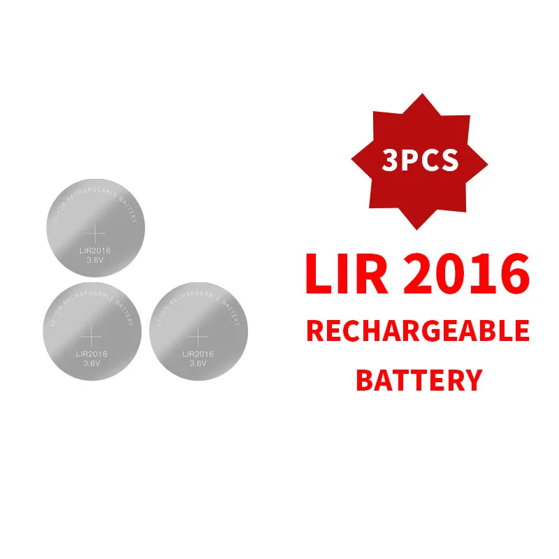 1–10 Stück wiederaufladbare LIR2016-Batterie, 3,6 V, hohe Kapazität, für Uhren, Fernbedienungen, Spielzeug, ersetzt CR2016 LM2016: Gold