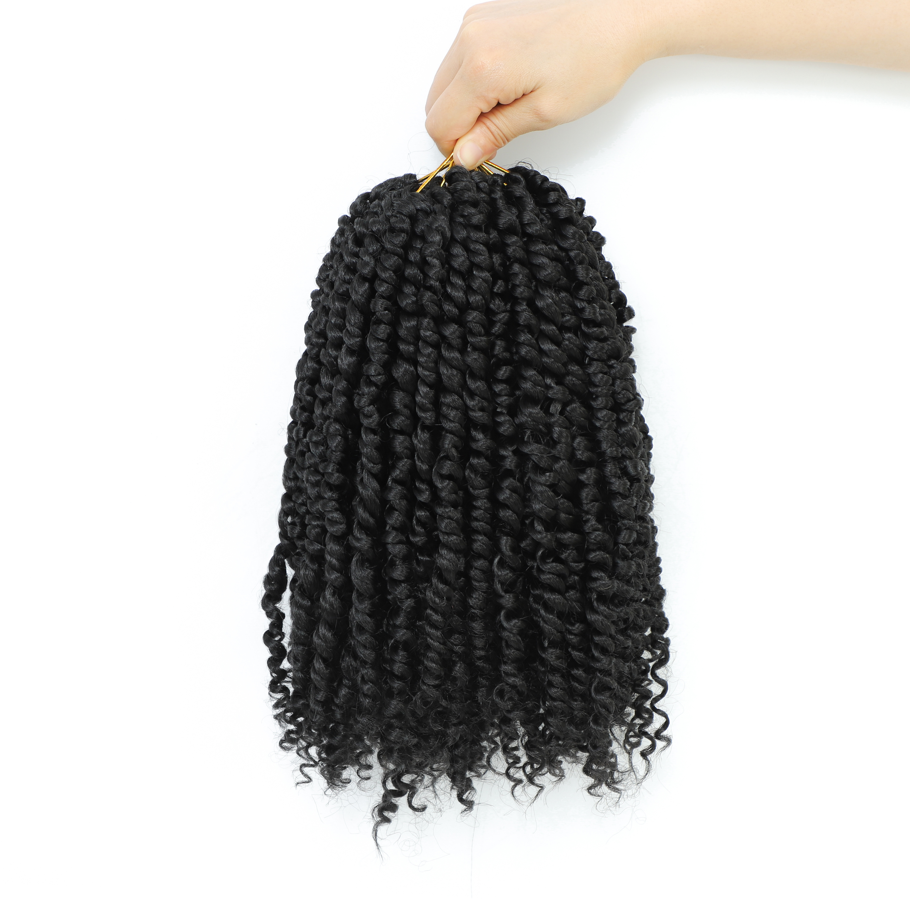 Forevery Passion Twist Capelli all'uncinetto Capelli sintetici all'uncinetto per donne nere Estensioni dei capelli pre-loop pre-intrecciate Passion Twist: #1B / 10 pollici / 8 Pz/lotto