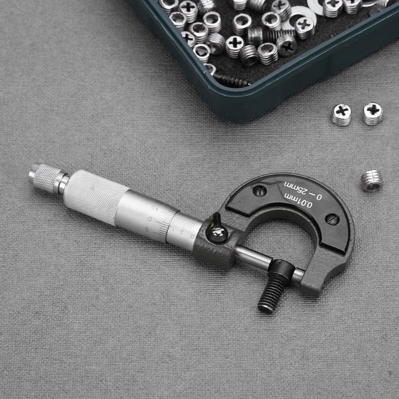 Protable 0-25mm/0.01mm Outside Micrometer Caliper Precision Gauge Vernier Caliper Measuring Tools Carbon Steel Measure Tools