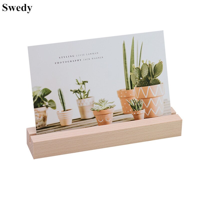 Wood Table Number Holders Stand Acrylic Sheets Display Stands Place Card Holder Base For Wedding Retail Signage, Party Events