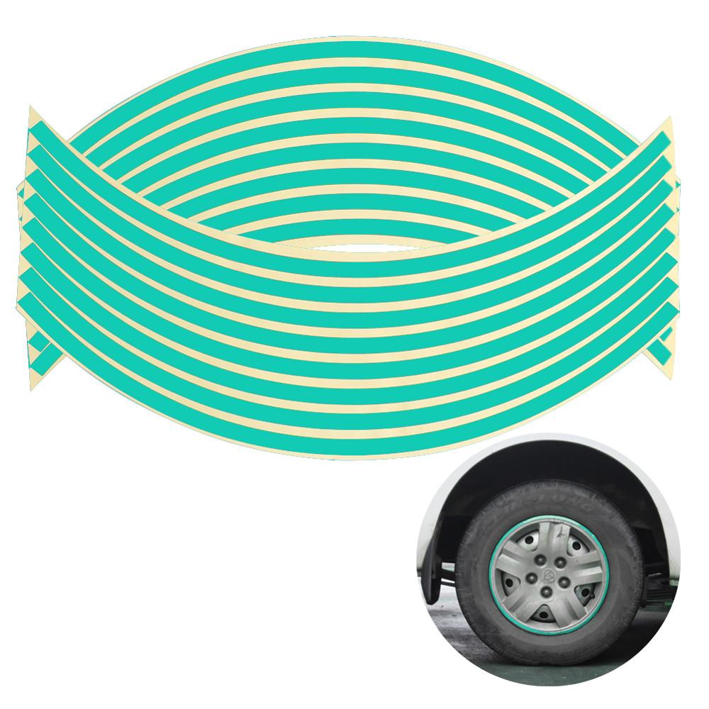 Tiras de 18 pulgadas para llanta de motocicleta, cinta reflectante para rueda, reflectante, reflectante, de seguridad vial, 16 unidades