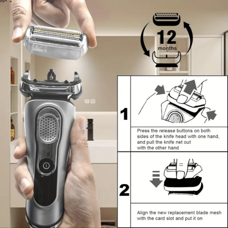 92M Replacement Head Shaving Head for Braun Series 9/9 Pro Men'S Razor 9040s, 9080cc, 9093s, 9095cc Electric Shaver