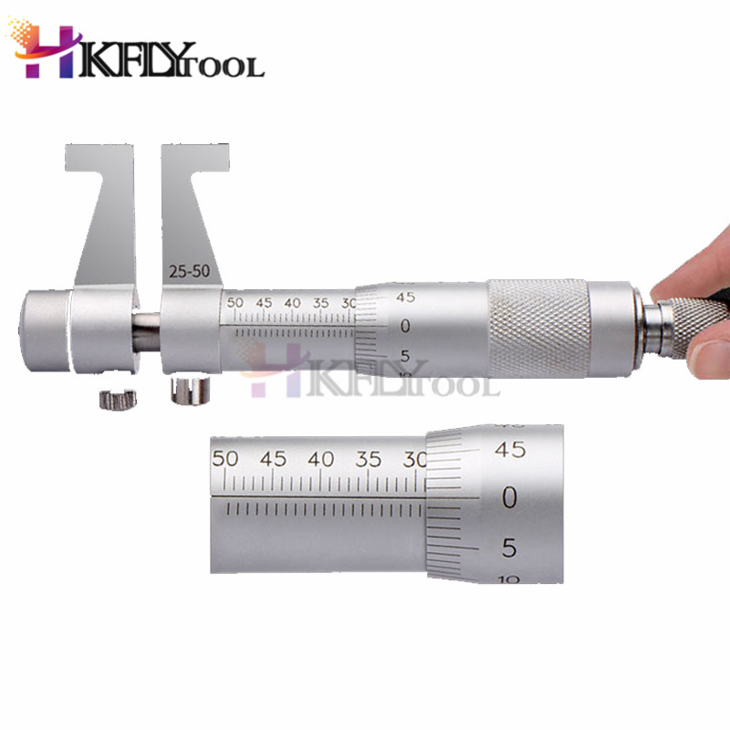 Insida mikrometer mått vernier mätverktyg mätverktyg metrisk linjal 0.01mm 5-30mm 25-50-75-100-125-150-175-200mm