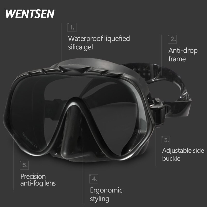 2020new big view Snorkel Diving Mask kits Snorkels Anti-Fog Goggles underwater spearfishing scuba diving equip