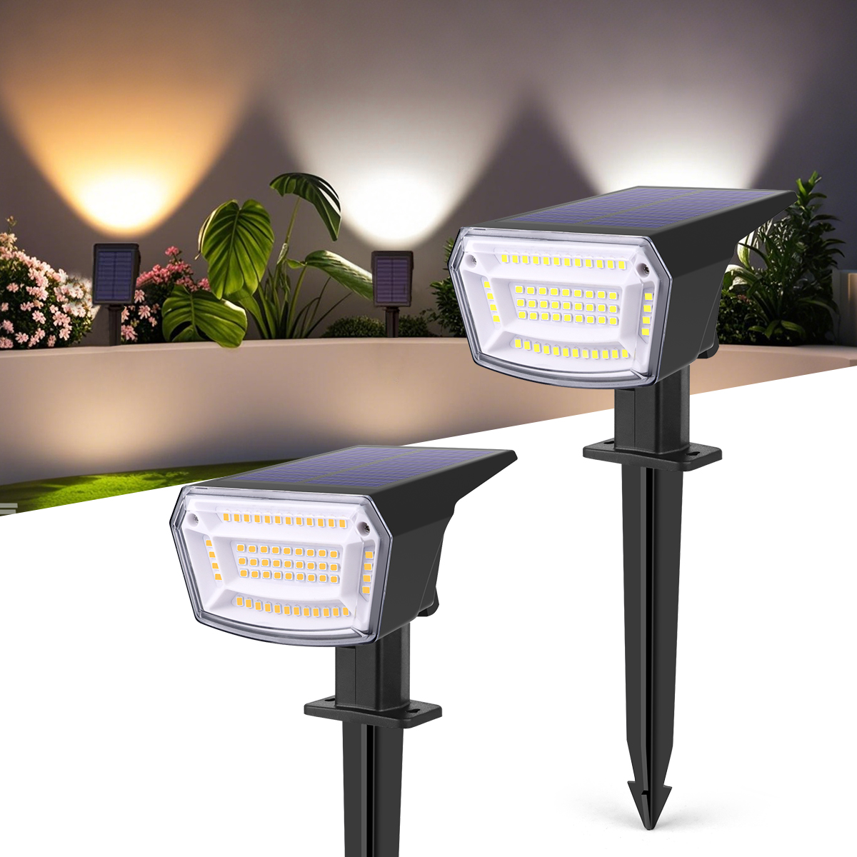 Tuinverlichting op zonne-energie, waterdichte buitenlamp op zonne-energie, terrasverlichting, tuinverlichting, gazonverlichting, landschapsverlichting, nachtverlichting, decoratie