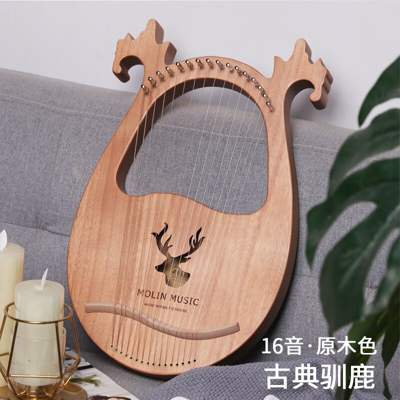 A solid wood veneer lyre 16 strings small harp 16 notes portable lyre lyre lyre: K