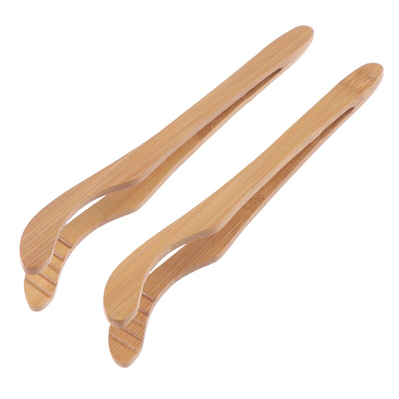 2 uds 18CM tostadora de madera Bagel Bacon exprimidor azúcar hielo té pinzas para té de bambú pinzas para té tostadas de madera Tong