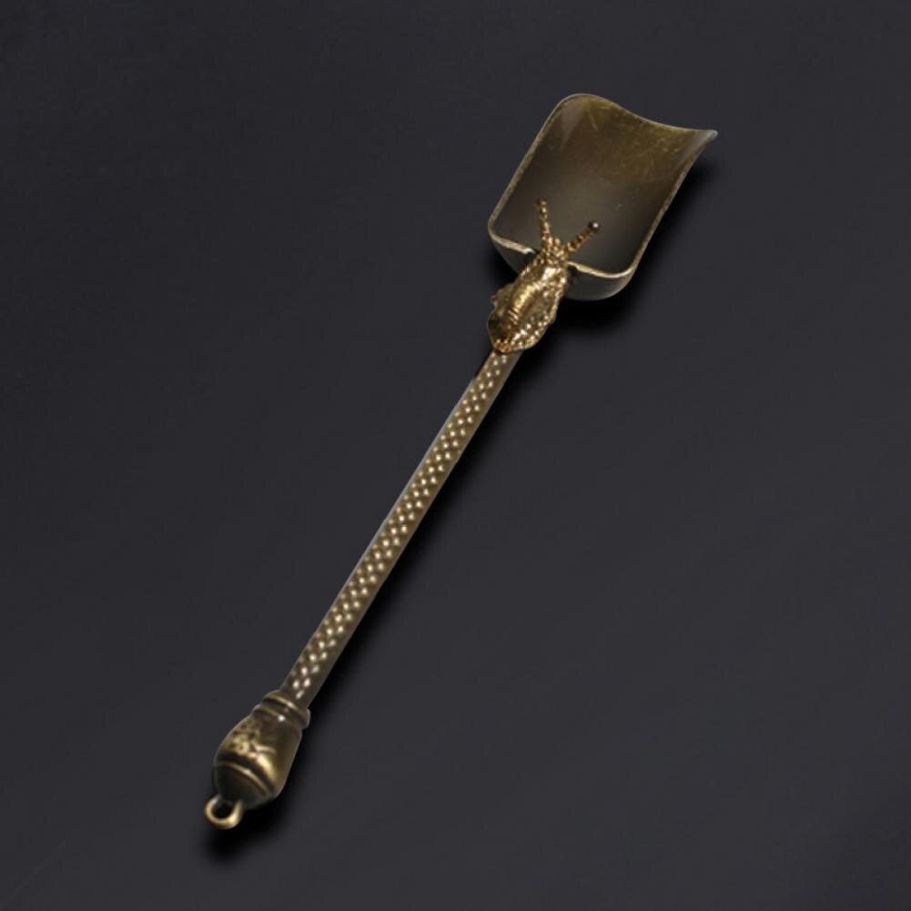 Cuchara de té de bronce Retro Para casa de té, cucharón compacto y versátil de Metal, cuchara de té chino Kongfu, accesorios de herramientas