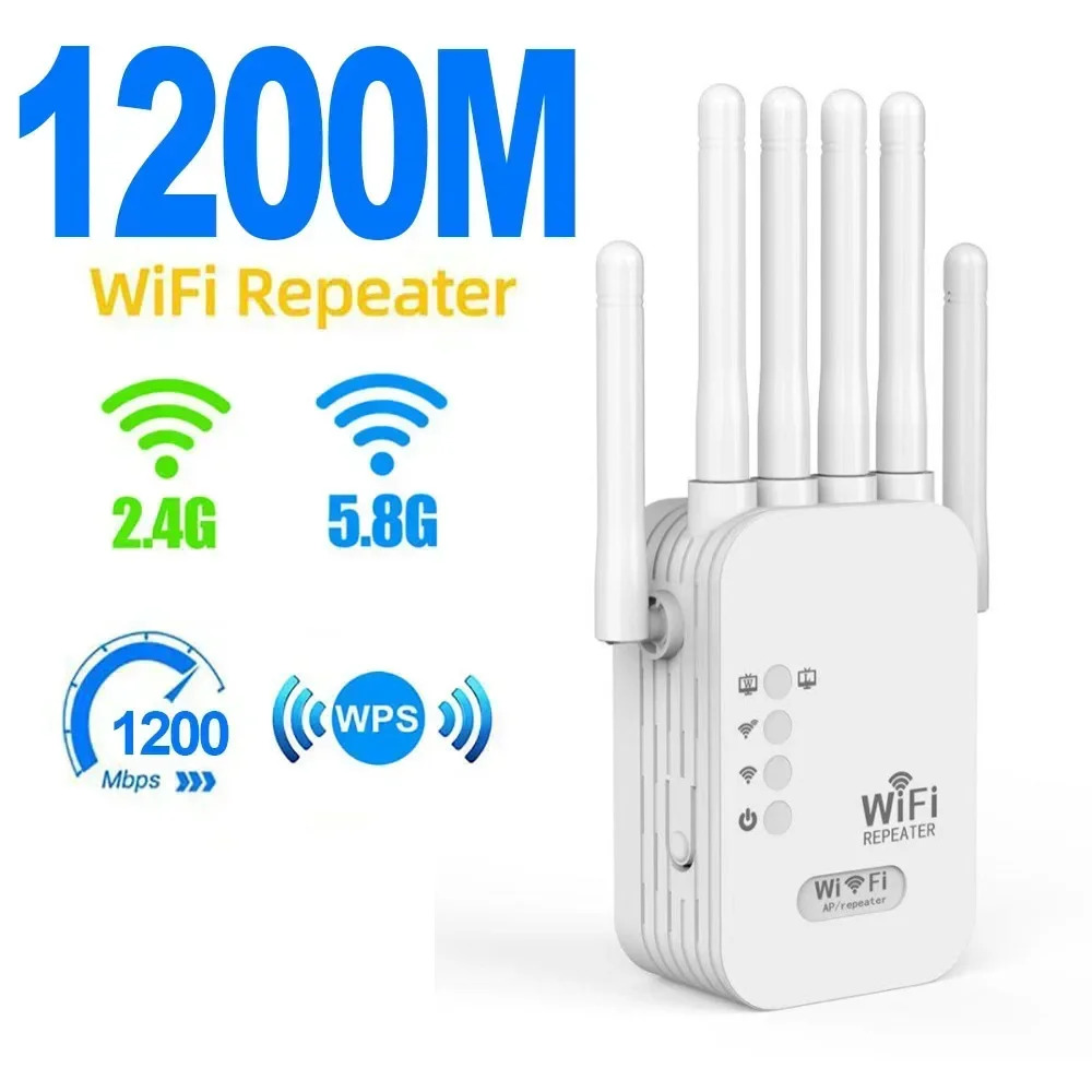 1200 mbps wifi repeater dual band 2,4g 5g wireless signal extender wifi amplifier router long range wi-fi booster for office home