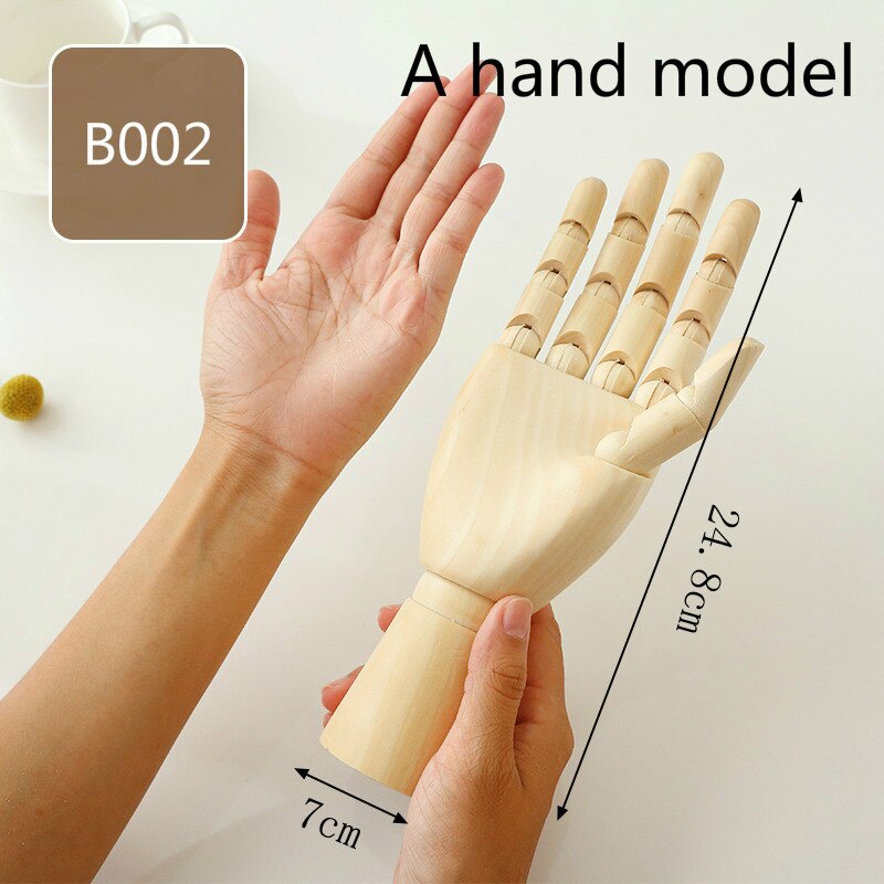 Houten Multifunctionele Hout Menselijk Gezamenlijke Hand Model Thuis Woonkamer Decoratie Ambachten Houten Hand Model Speelgoed Decoratie: B002